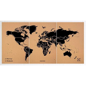 Miss Wood Woody Map Natural Cork XXXL black