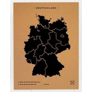 Miss Wood Woody Map Countries Deutschland Cork XL black (90 x 60 cm)