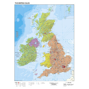 Stiefel Map Großbritannien und Irland politisch (68x98)
