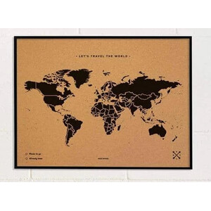 Miss Wood Woody Map Natural Cork L black