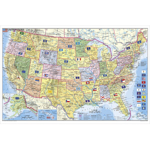 Stiefel Map USA politisch mit PLZ