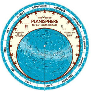 Rob Walrecht Star chart Planisphere 60°N 25cm