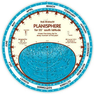 Rob Walrecht Star chart Planisphere 20°S 25cm