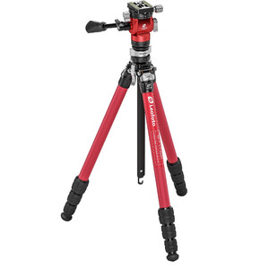 Leofoto Carbon tripod LY-224C Mr.Y + Video tilt head BV-0R + Levelling system LB-38 red