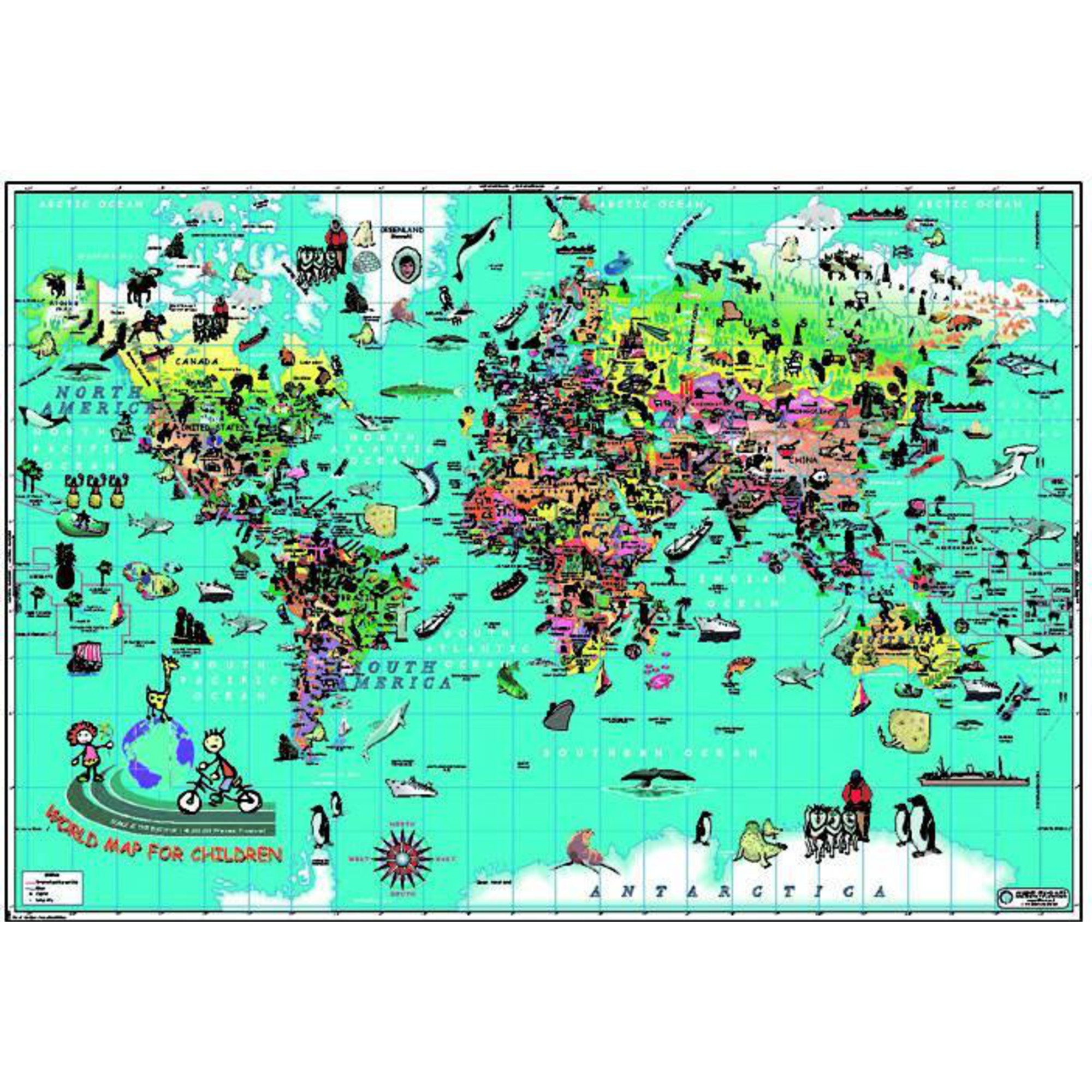  National Geographic Kinderkarte Kinder - Weltkarte Illustration 