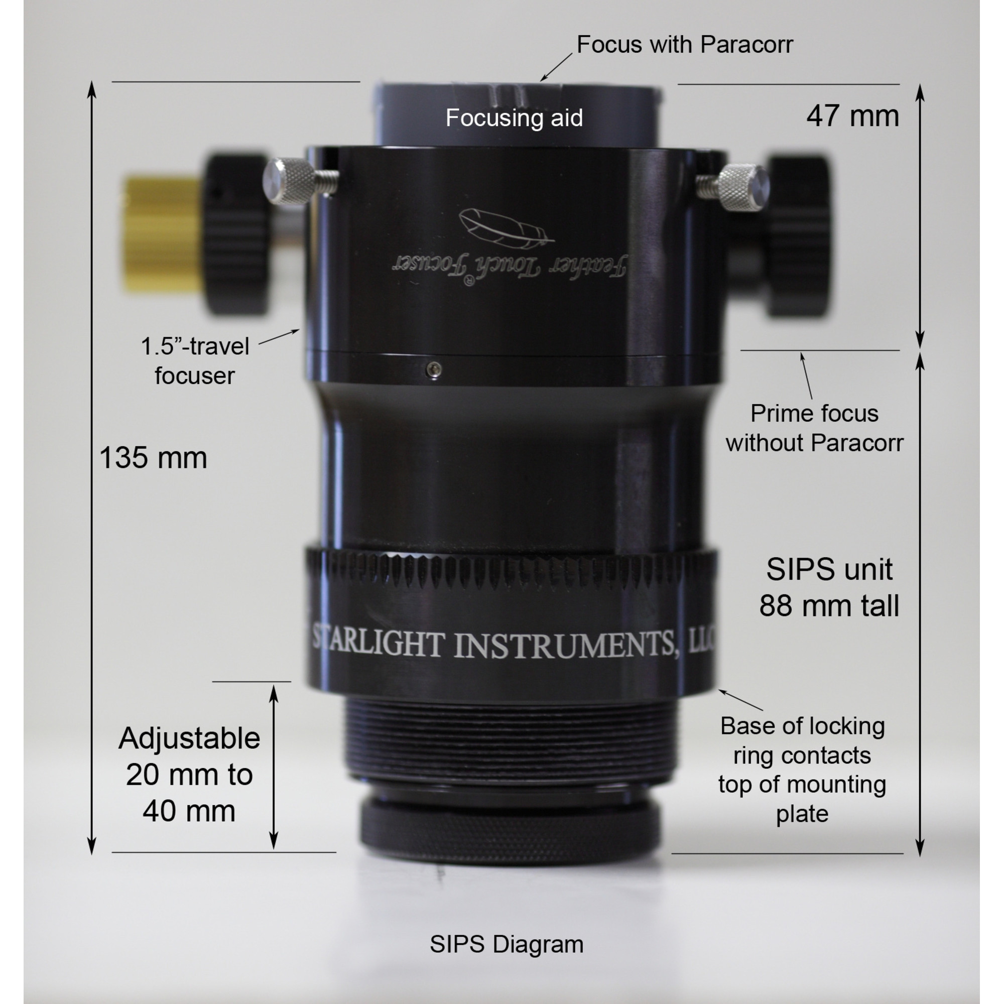 Starlight Instruments Feather Touch FTF2015BCR Lightweight focuser with integrated Paracorr