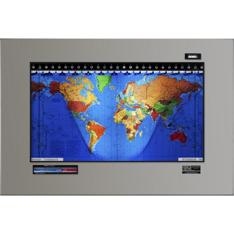 Geochron Original Kilburg in polished stainless steel design and black border