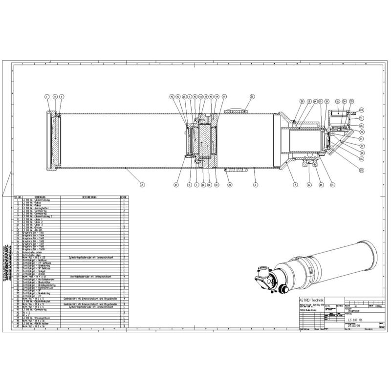 Lunt Solar Systems Solar telescope Lunt ST 100/800 LS100T Ha B1200 FT PT OTA