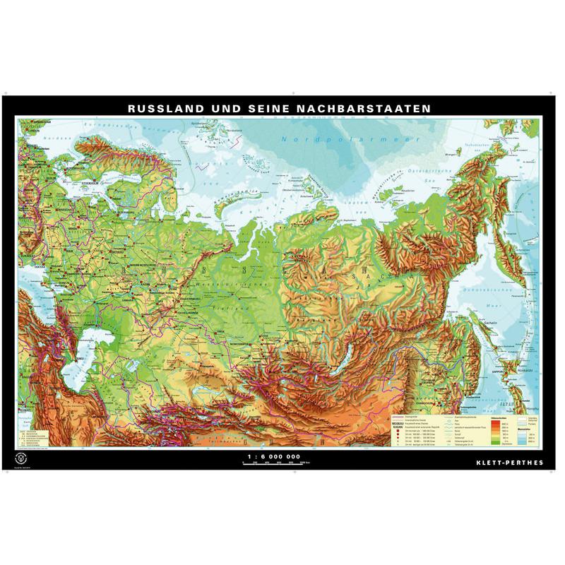Klett-Perthes Verlag Map Russia, physical/political (ABW)