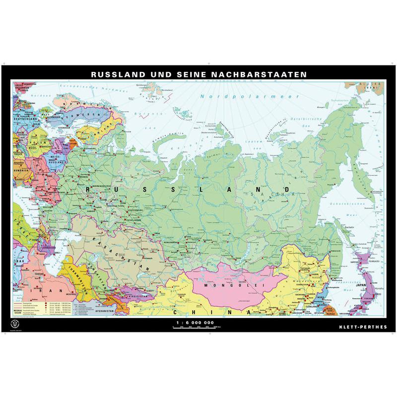 Klett-Perthes Verlag Map Russia, physical/political (ABW)