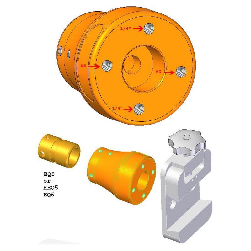 Geoptik Counterweight shaft adapter, for EQ-5 / GP