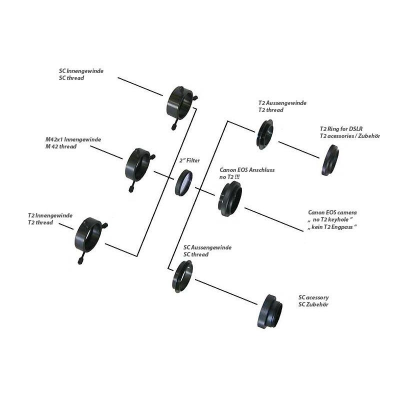 TS Optics Rotation system T2 female (telescope side) on SC thread male (camera side)