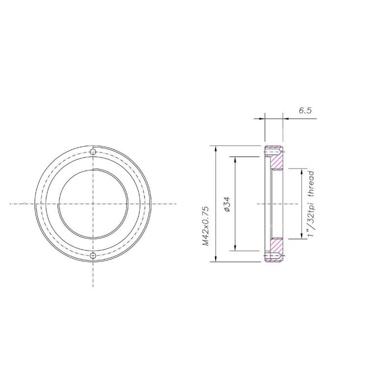 Baader Projection adapter C-Mount extension ring, from 1"C(i) to T-2(a)