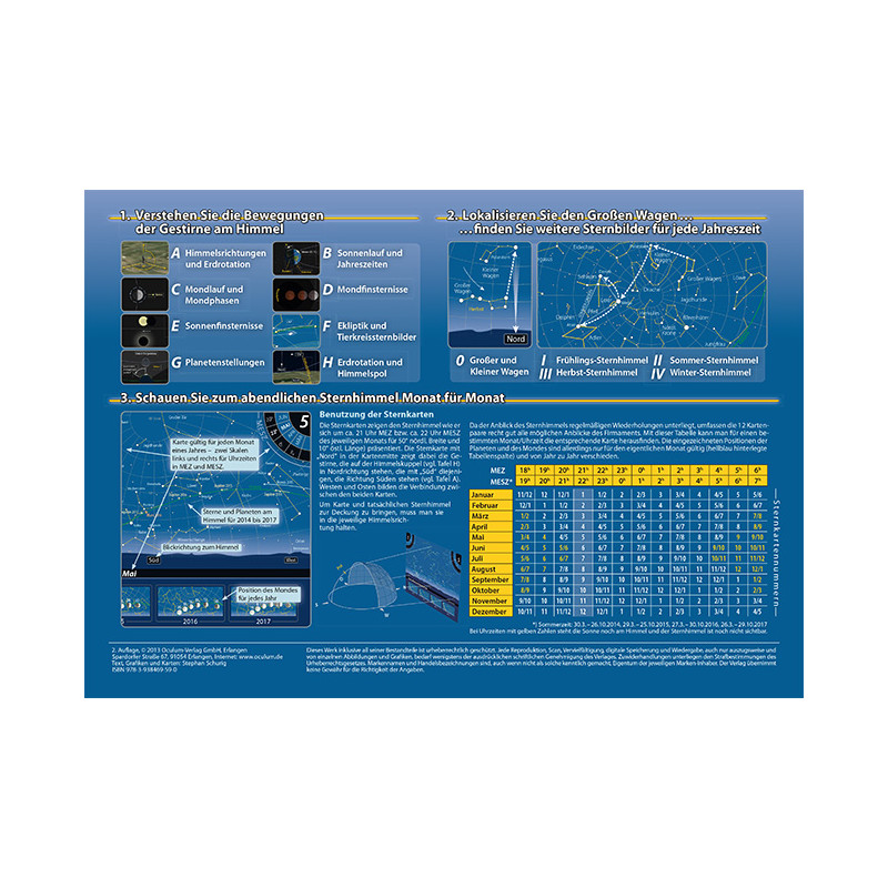 Oculum Verlag Star chart Orientierung am Nachthimmel book