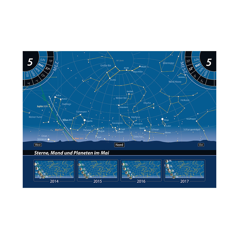 Oculum Verlag Star chart Orientierung am Nachthimmel book