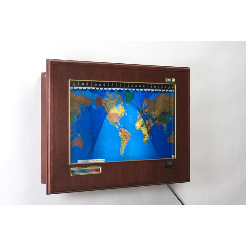 Geochron Boardroom model in real mahogany veneer gold bordered design