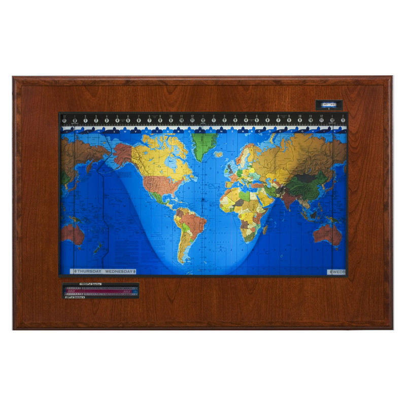 Geochron Boardroom model in real cherry veneer and black bordered design