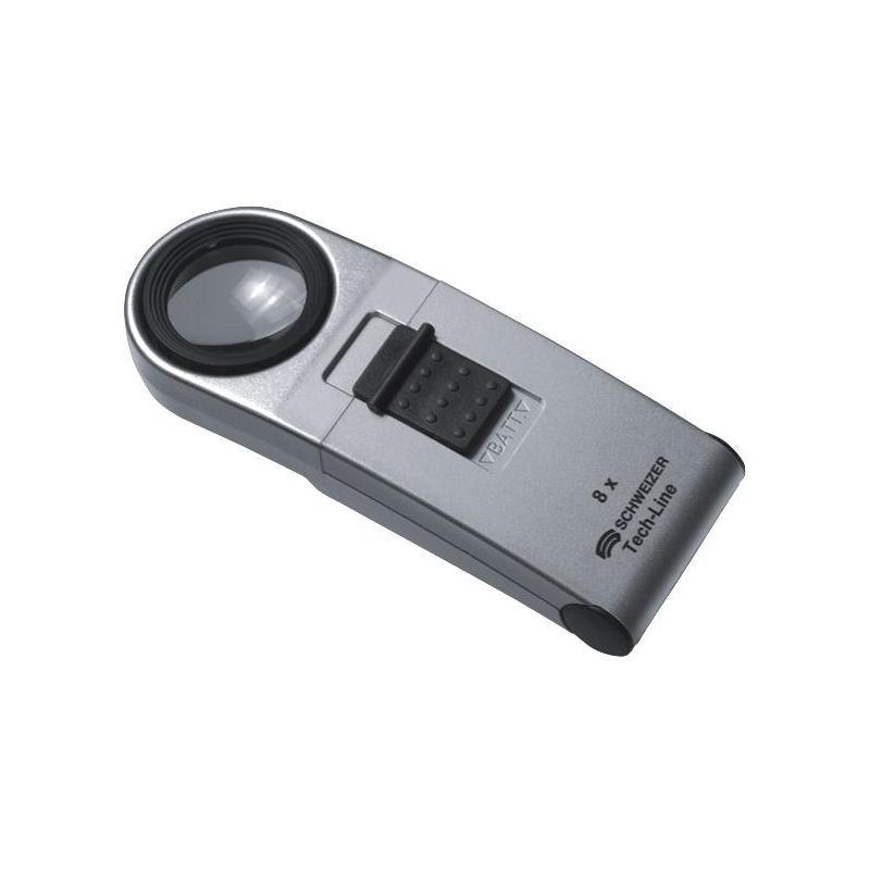 Schweizer Magnifying glass Tech-Line 8X LED hand magnifier, illuminated