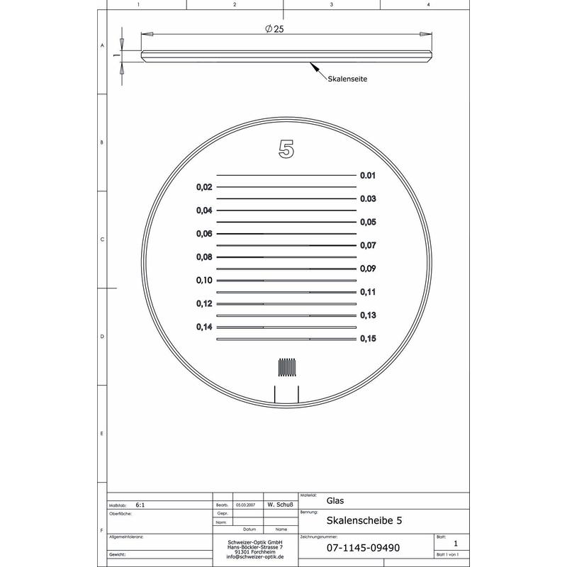 Schweizer Scale 5 for Tech-Line stand magnifying glass