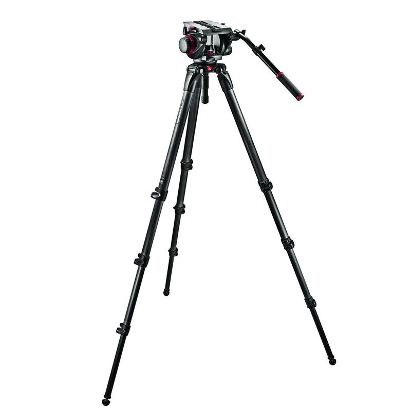Manfrotto Tripod kit with 509HD Pro Fluid Video tilt head and 536 mono tube tripod system with mid-level spreader