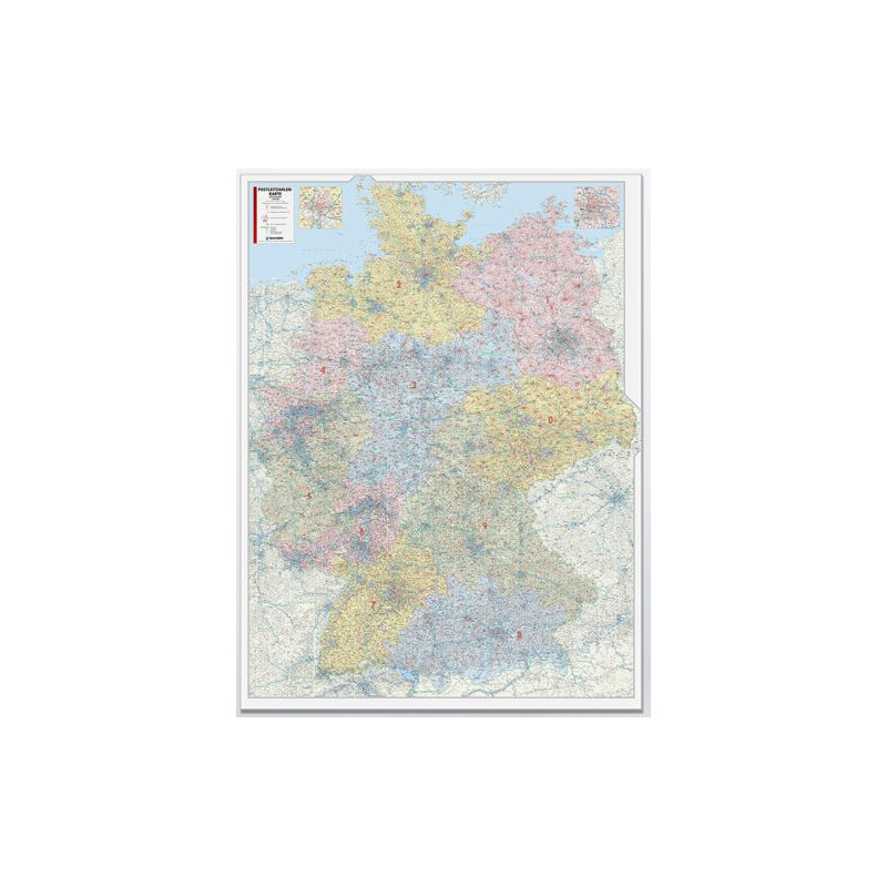 Bacher Verlag Landkarte Postleitzahlenkarte Deutschland 1:450.000 laminiert