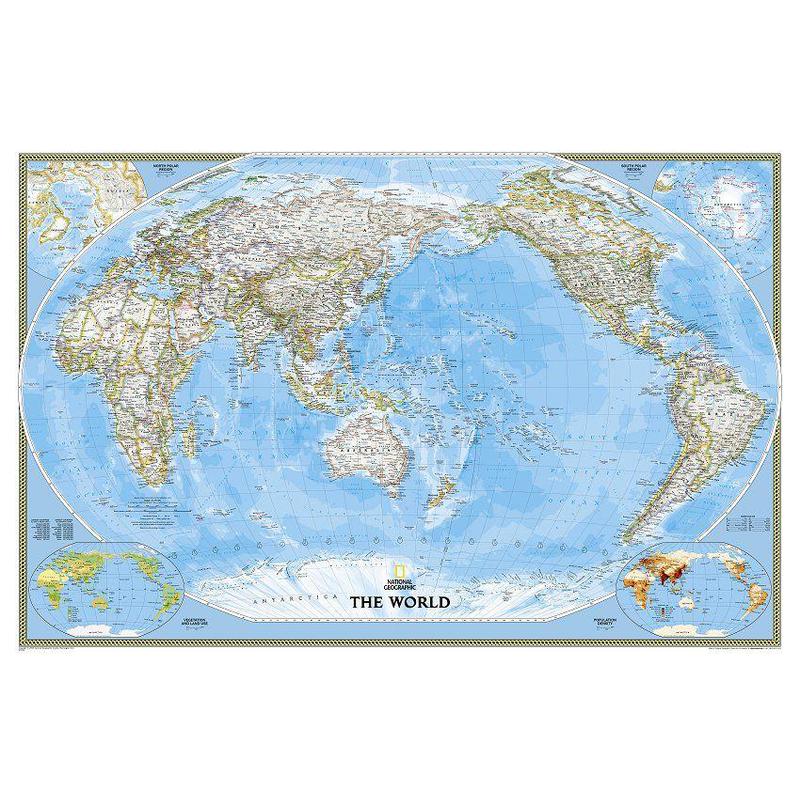 National Geographic political Pacific-centred world map