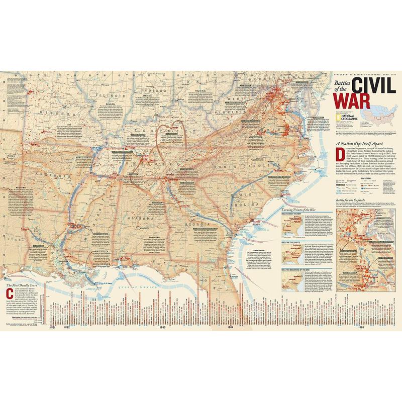 National Geographic Map Amerik. civil war