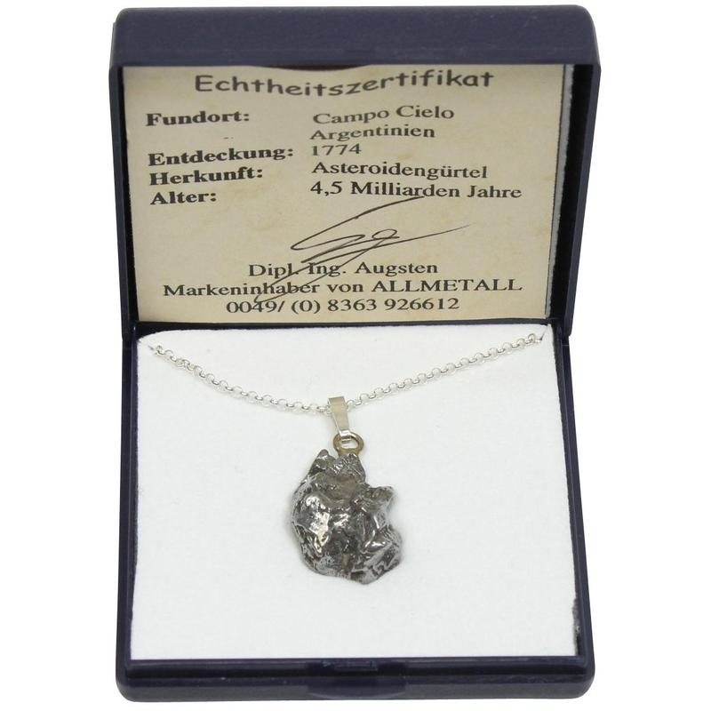 Campo del Cielo iron meteorite on silver chain