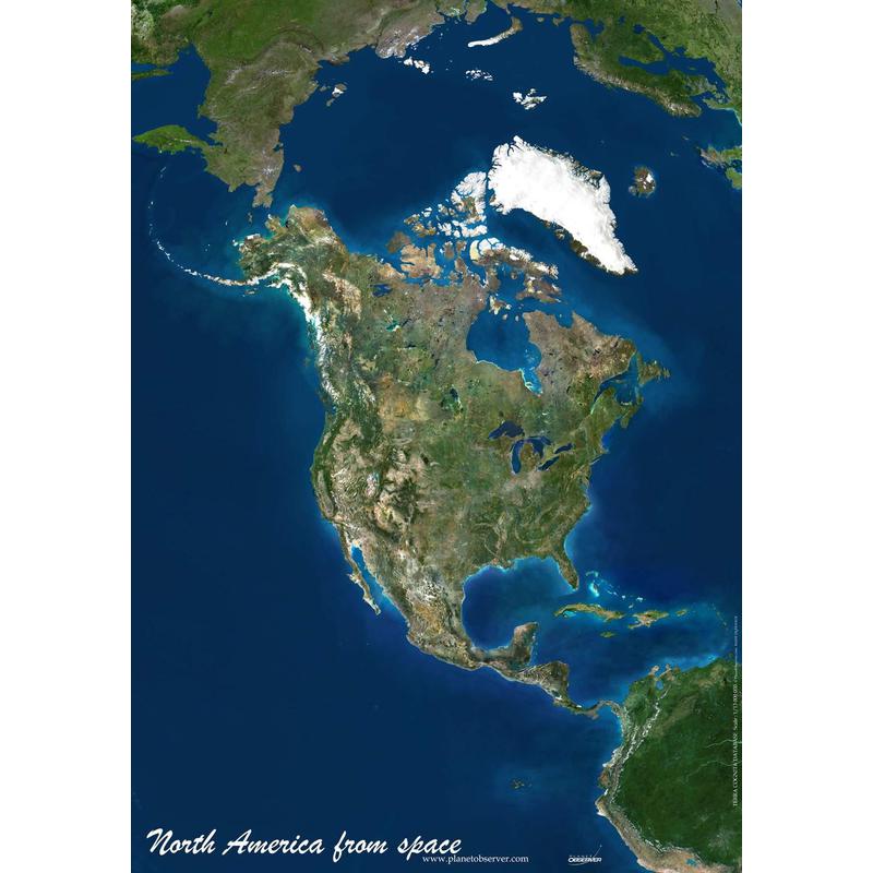 Planet Observer Continental map North America