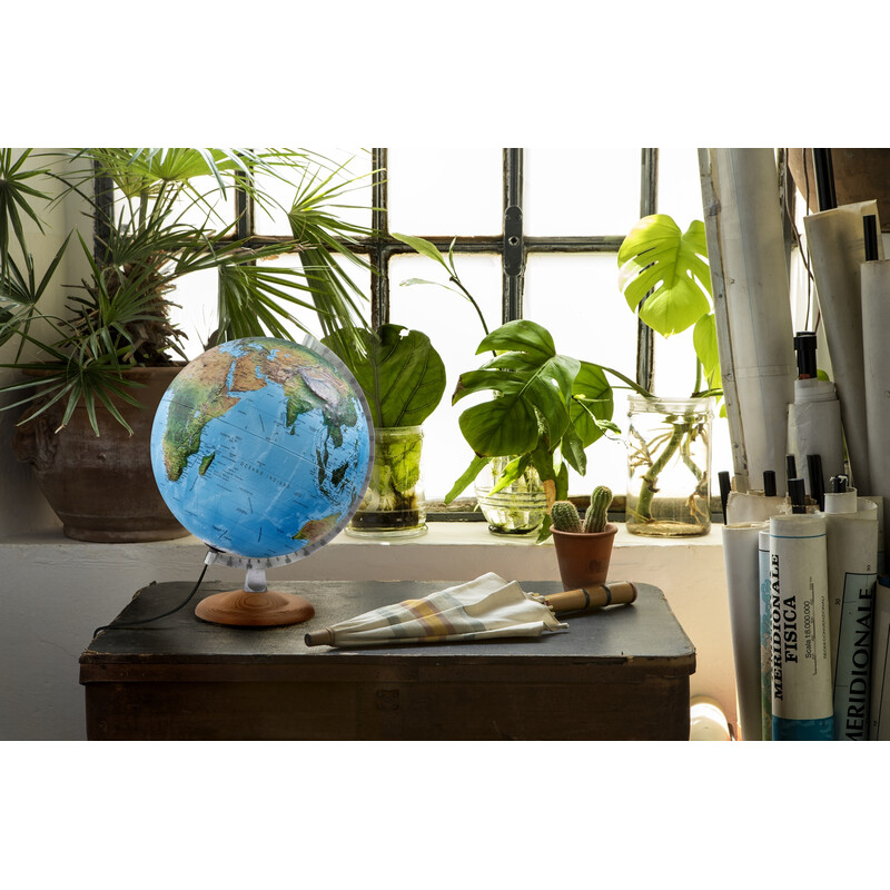 Atmosphere Raised relief globe R4 Silver 30cm