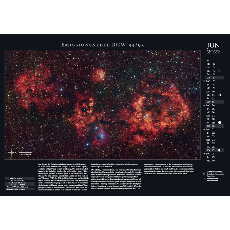 Astronomie-Verlag Calendar Weltraum-Kalender 2027