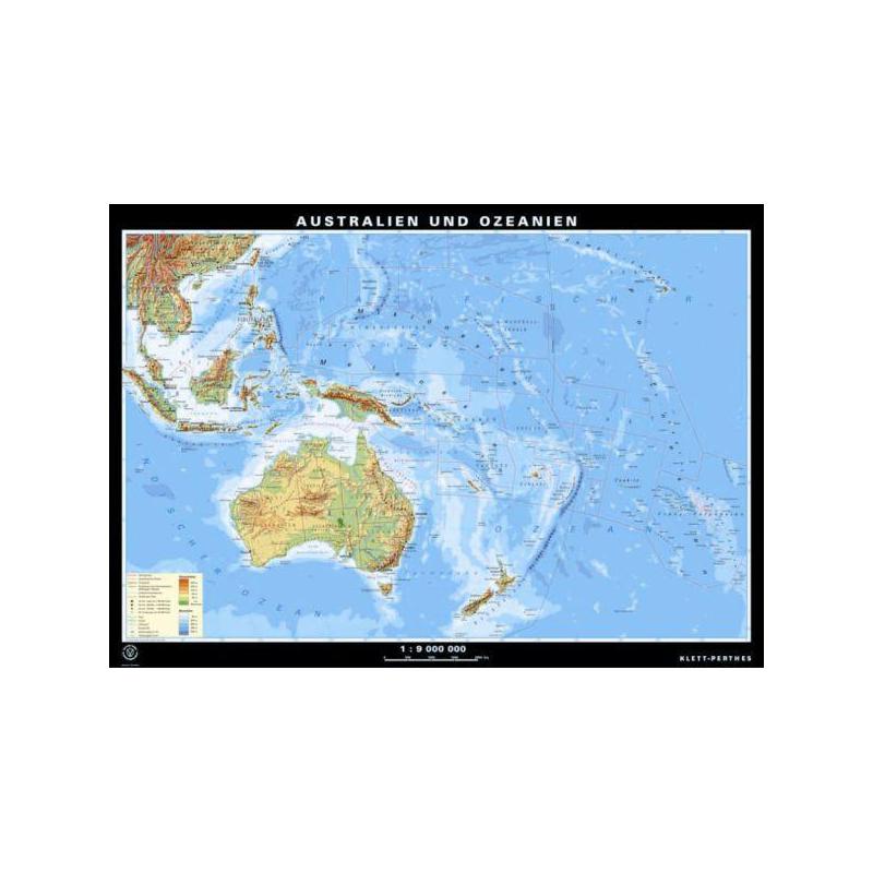 Klett-Perthes Verlag Continent map Australien and Ozeanien physical / political (P) 2-sided