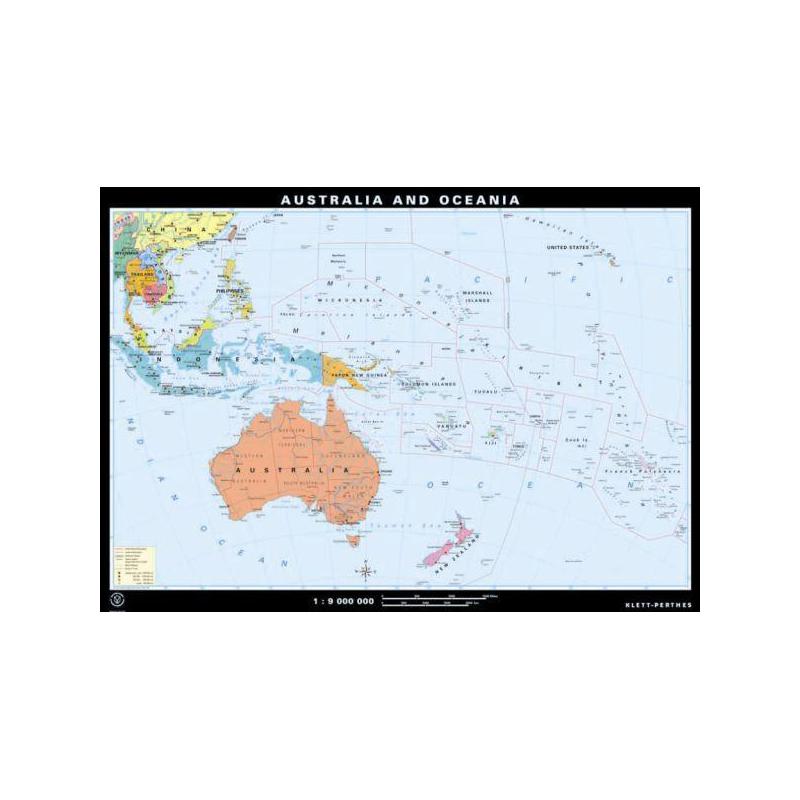 Klett-Perthes Verlag Continent map Australien and Ozeanien physical / political (P) 2-sided