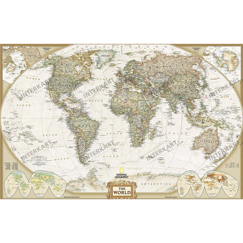 National Geographic World map Antique (185x122)