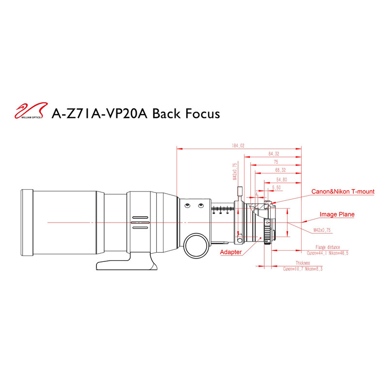 William Optics Apochromatic refractor AP 71/418 ZenithStar 71 ED OTA