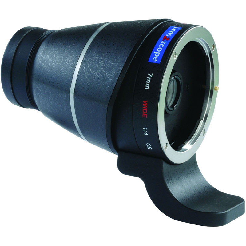 Lens2scope , 7mm wide angle, for Canon EOS lenses, black, straight eyepiece