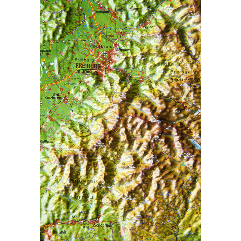 Georelief 3D relief map of the Black Forest, small (in German)