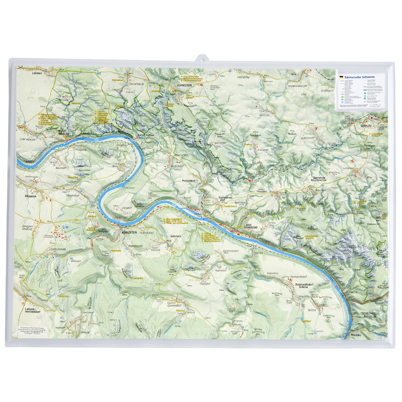 Georelief Small 3D relief map of Saxon Switzerland (in German)