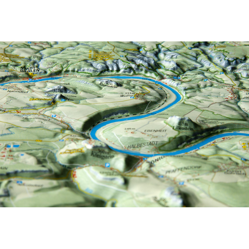 Georelief Small 3D relief map of Saxon Switzerland (in German)