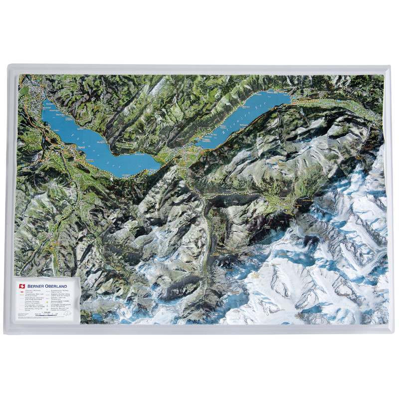 Georelief Map of the Bernese Oberland (in German)