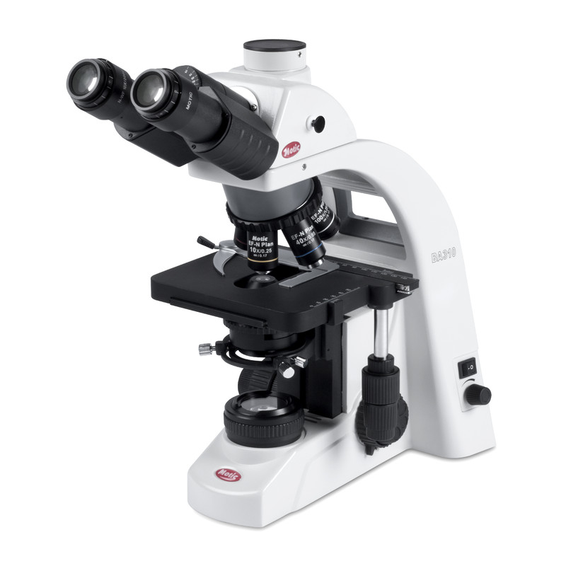 Motic Microscope BA310E trino, BF, infinity, EC-plan, achro, 40x - 400x, Hal. 30W, LED 3W (opt.)
