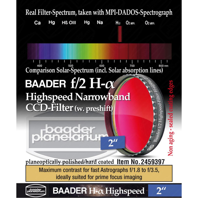 Baader Filters H-alpha Highspeed f/2 2"