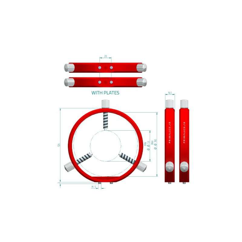 PrimaLuceLab Guide rings PLUS 115mm