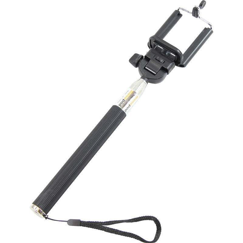 Aluminium monopod Selfie stick for smartphones and compact photo cameras, pink