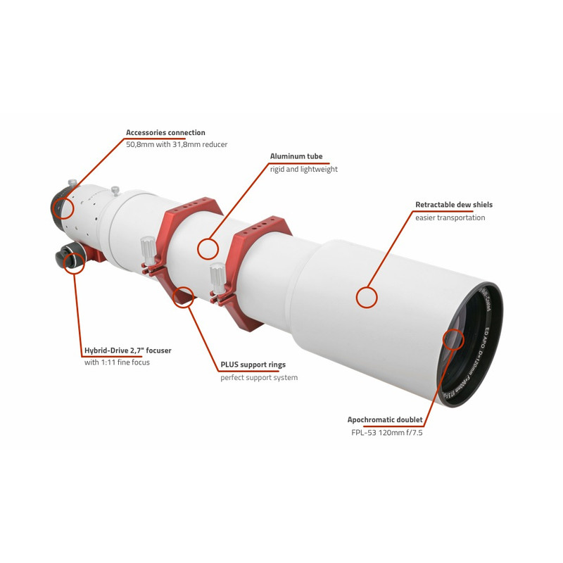 PrimaLuceLab Apochromatic refractor AP 120/900 ED Airy OTA