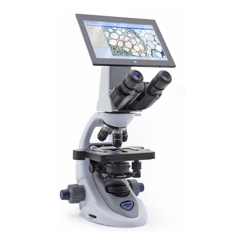 Optika digital microscope B-290TK, N-PLAN objectives. With Tablet PC