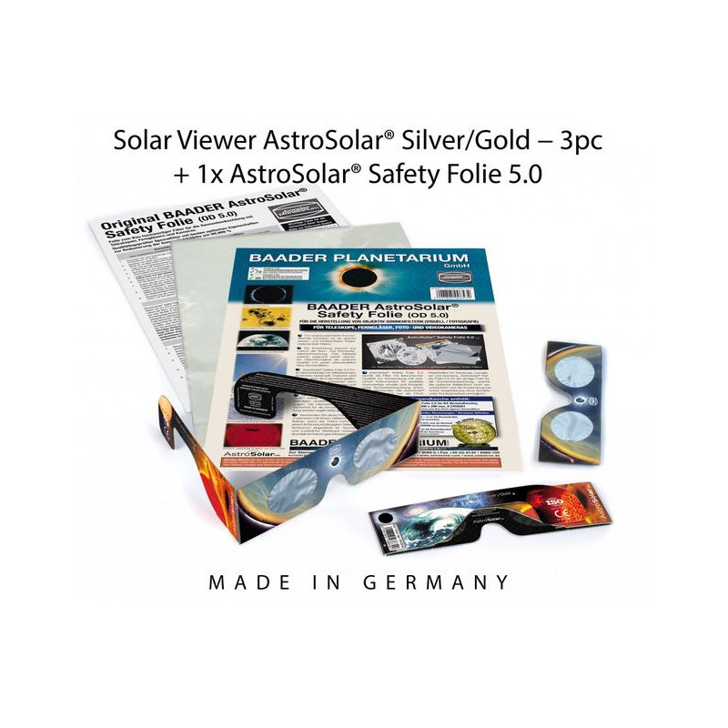 Baader AstroSolar solar observing set - spectacles and filter foil