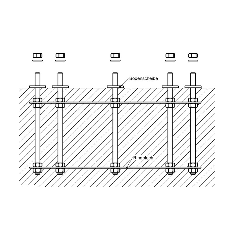 euro EMC Anchoring kit 2 for P200 observatory pier, 100cm overall height