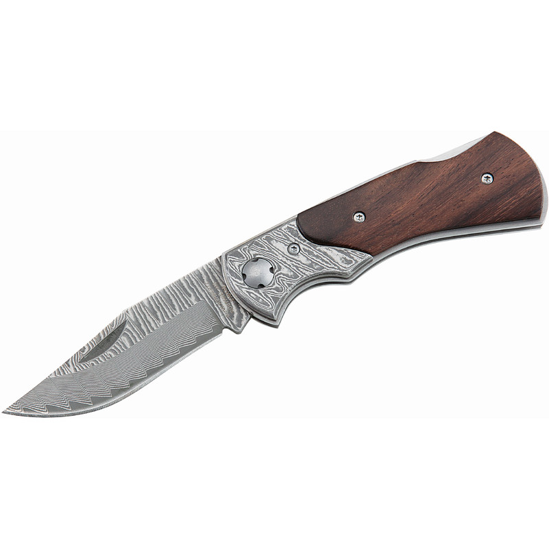 Herbertz Damaszener-Taschenmesser, Holzgriff, Nr. 210110