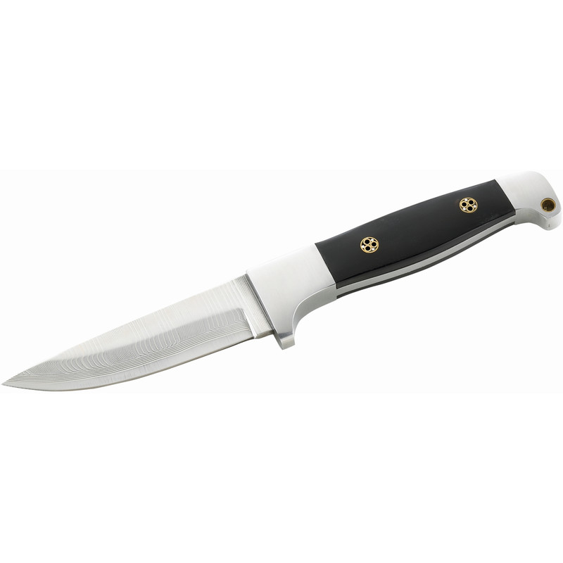 Herbertz Knives Damascus steel knife, cow horn, 104509
